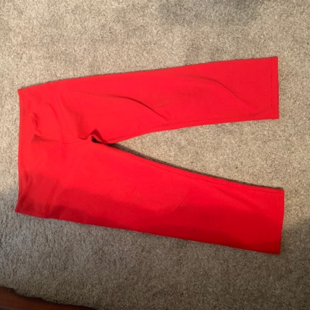 Red Crop Workout Pants